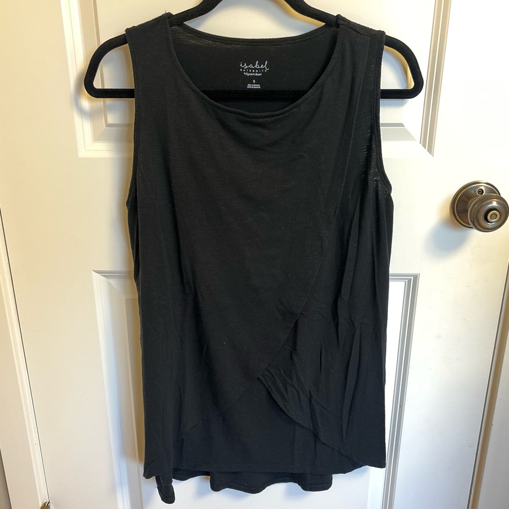 Isabel Maternity Black Sleeveless Nursing Top - Size S